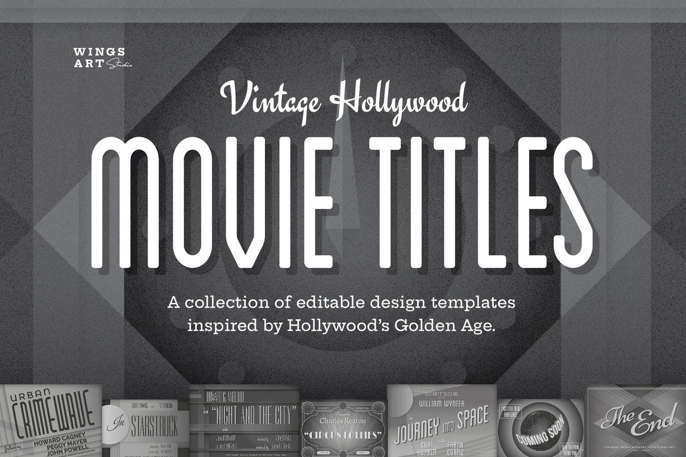 复古好莱坞电影/海报标题设计模板素材 Vintage Hollywood Movie Titles插图