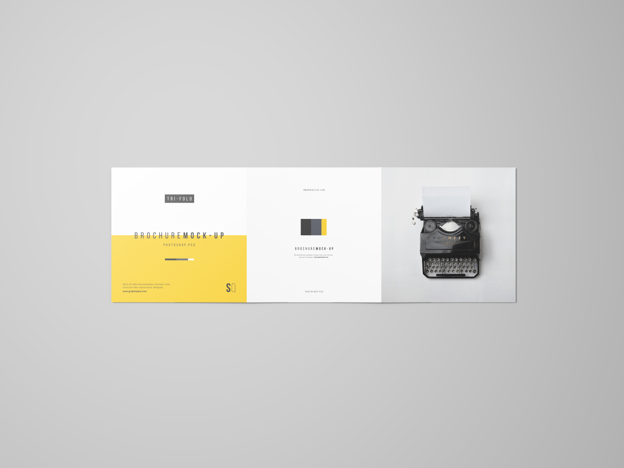 方形三折小册子设计内页印刷效果图样机模板 Square Tri-Fold Brochure Mockup插图(8)