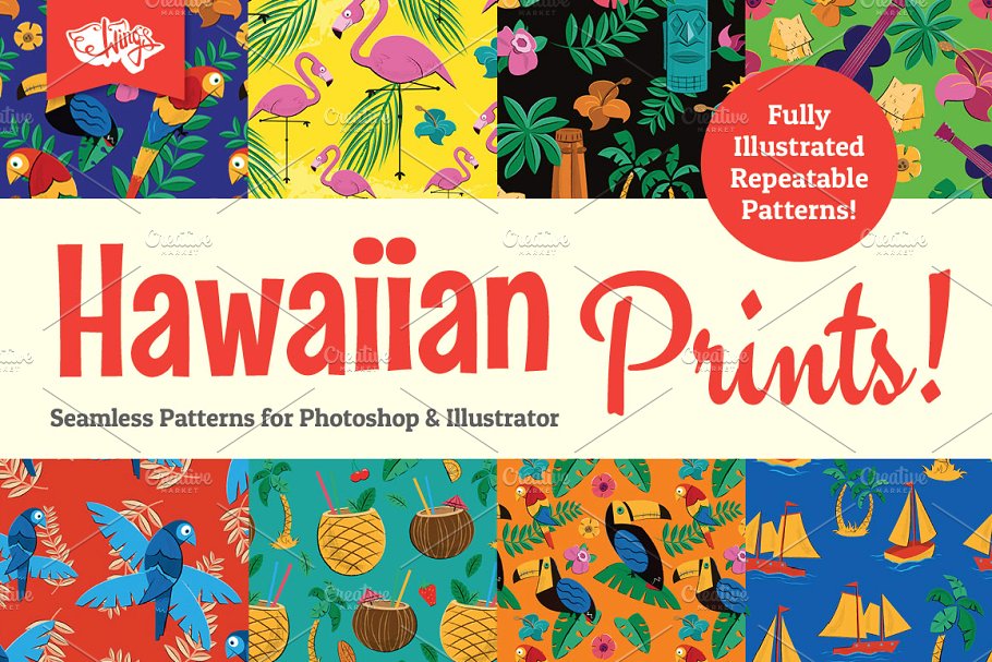 夏威夷热带风情图案纹理合集 Hawaiian Prints and Patterns插图