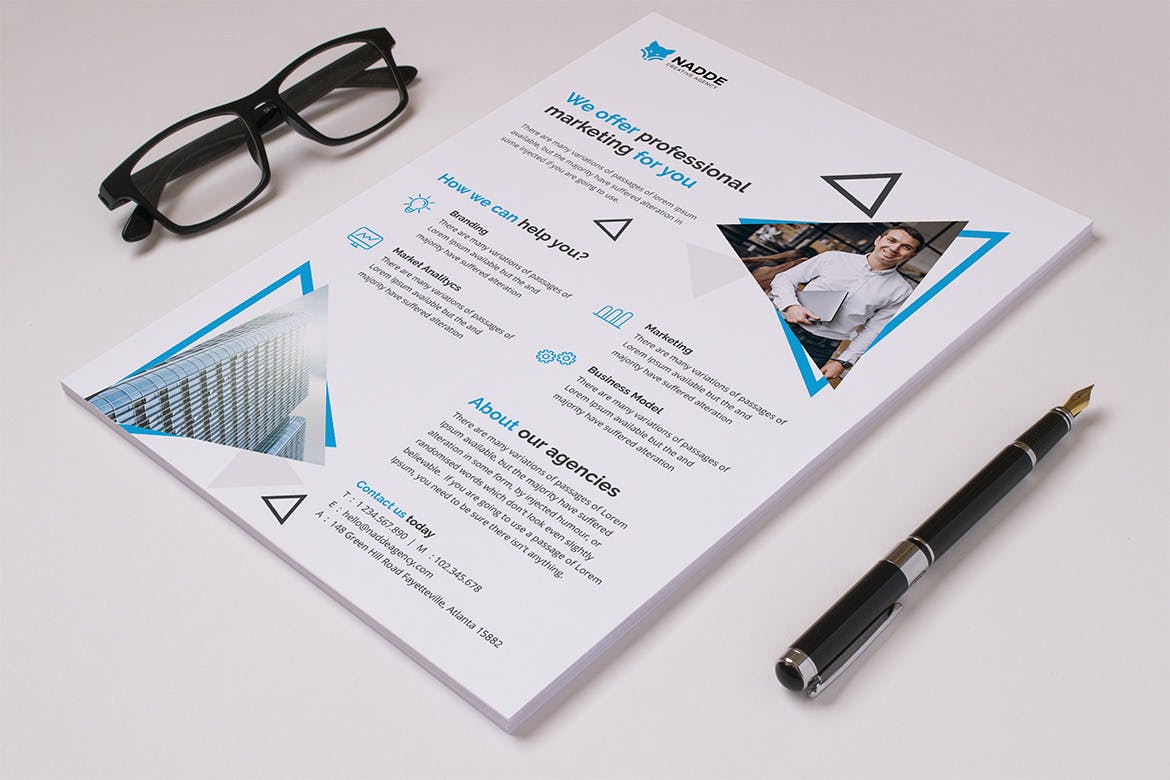 品牌营销/市场营销服务宣传单设计模板 Corporate Flyer插图(2)