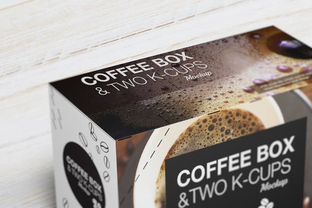 高品质的时尚咖啡杯/咖啡盒样机 2 K-Cups-Coffee Box Mockup插图(2)