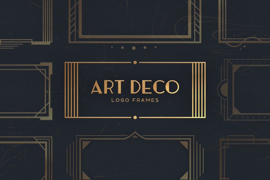 16款Logo标志艺术装饰架 16 Art Deco Logo Frames插图