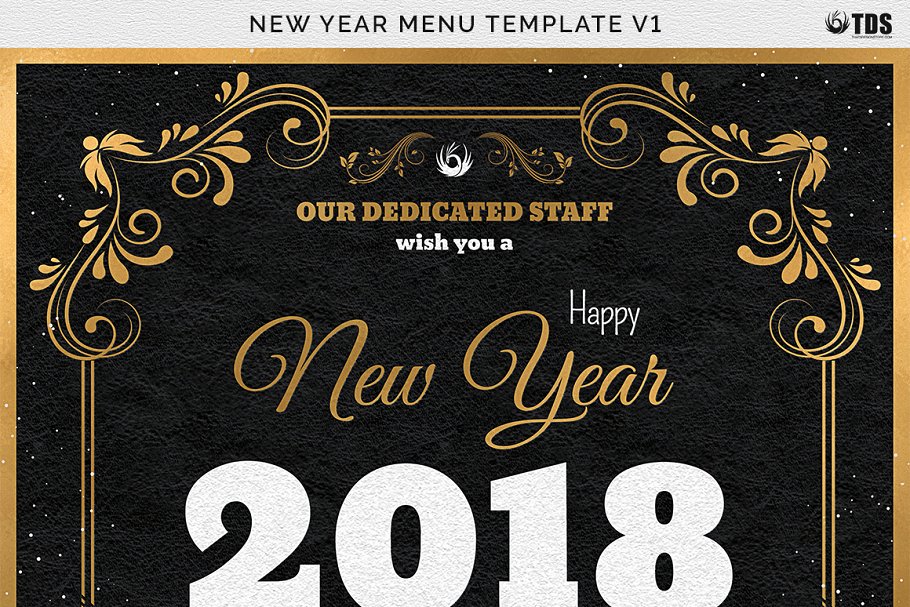 新年主题传单+新年宴会菜单模板 New Year Menu PSD V1插图(14)