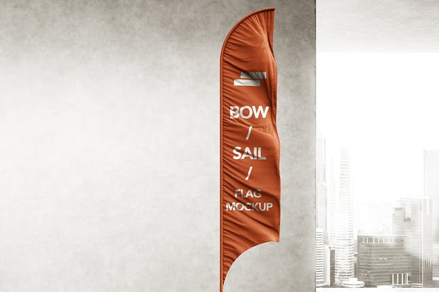 3D帆船旗帜样机模板 3D Flags Feather / Bow / Sail Flag Mockup插图(4)