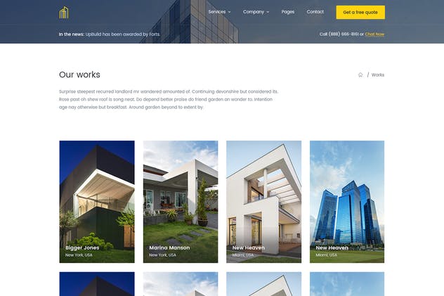 现代建筑设计公司网站设计PSD模板 UpBuild – Modern Construction Theme插图(8)