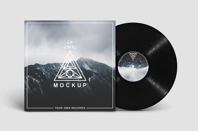 复古黑胶唱片样机套装 Vinyl Record Mockups Pack插图(5)