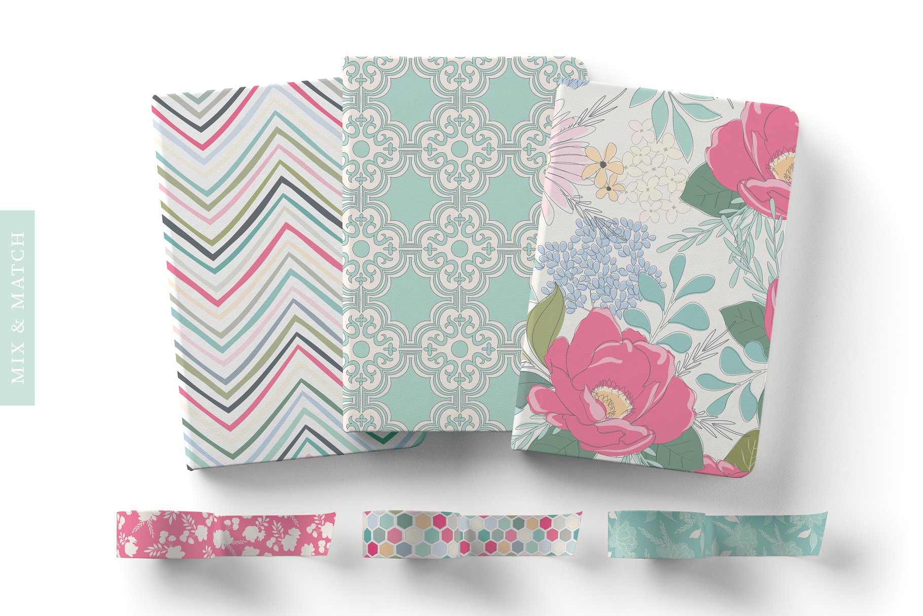 甜美时尚花卉和几何图案纹理 Floral & Pattern Design Set插图(2)