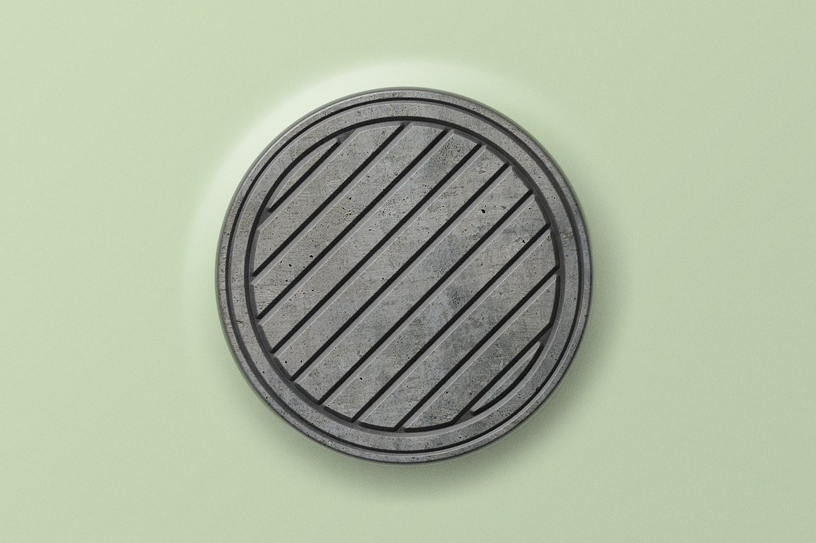 3D 立体下水道沙井盖 Logo 样机模板 3D sewer hatch & logo mock-up插图(3)