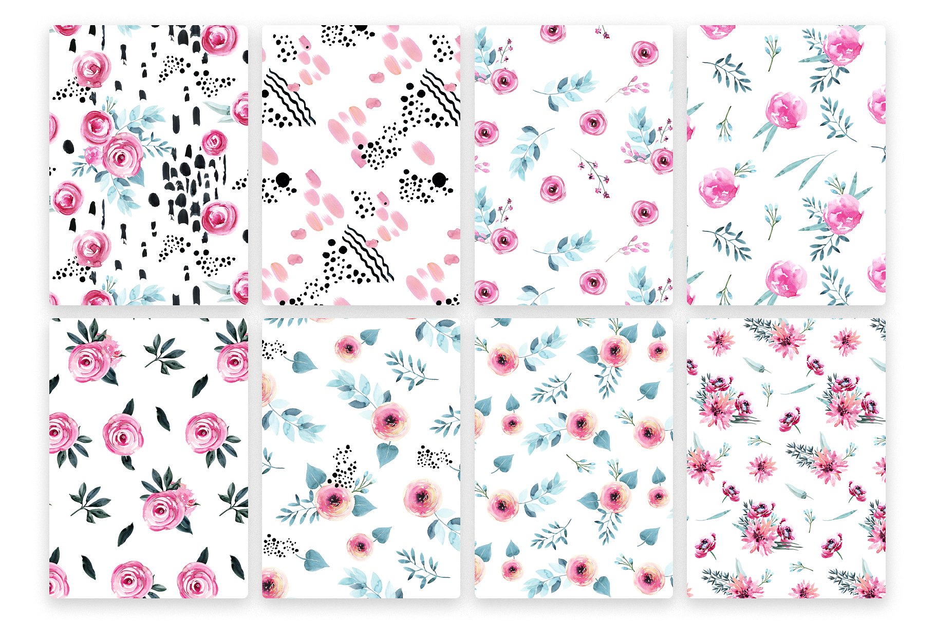 极力推荐：花卉图案纹理集合 Floral Patterns Bundle Vol.2 [3.45GB, 超过120款图案]插图(23)
