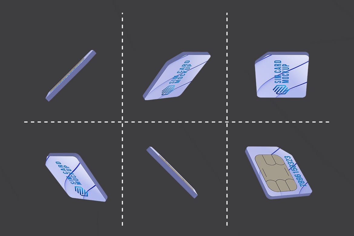 SIM手机卡卡片定制设计效果图样机模板 SIM Card Kit插图(9)