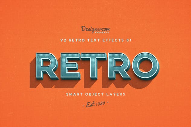 80年代复古风格文本特效PS字体样式v1 Retro Text Effects V2插图(4)