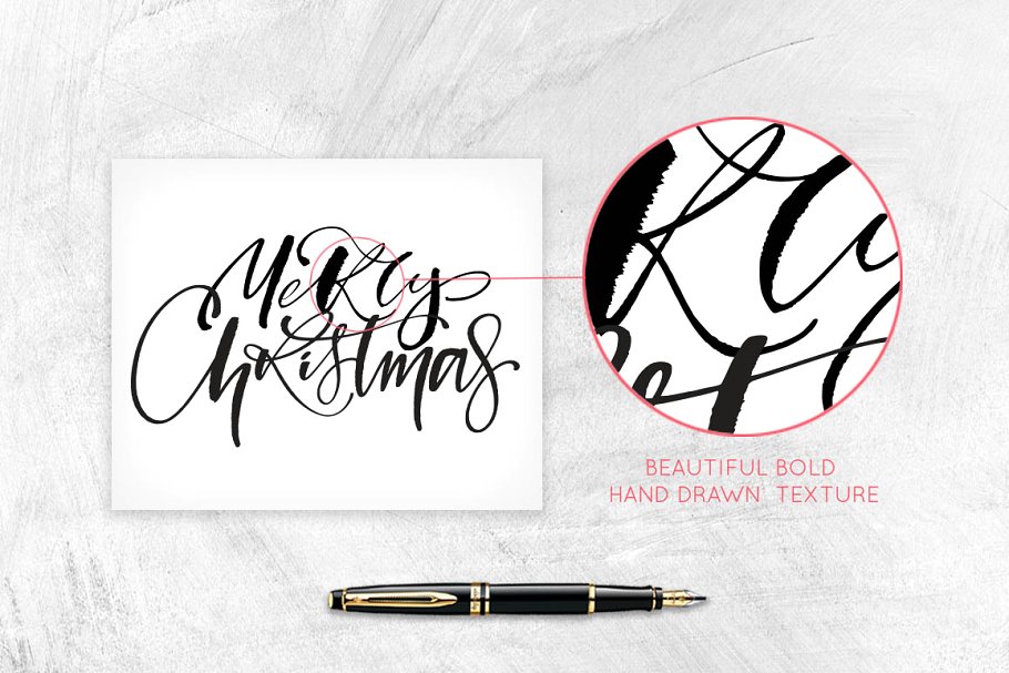 圣诞节主题装饰字母＆剪贴画 Chic Christmas Lettering & Clipart插图(5)