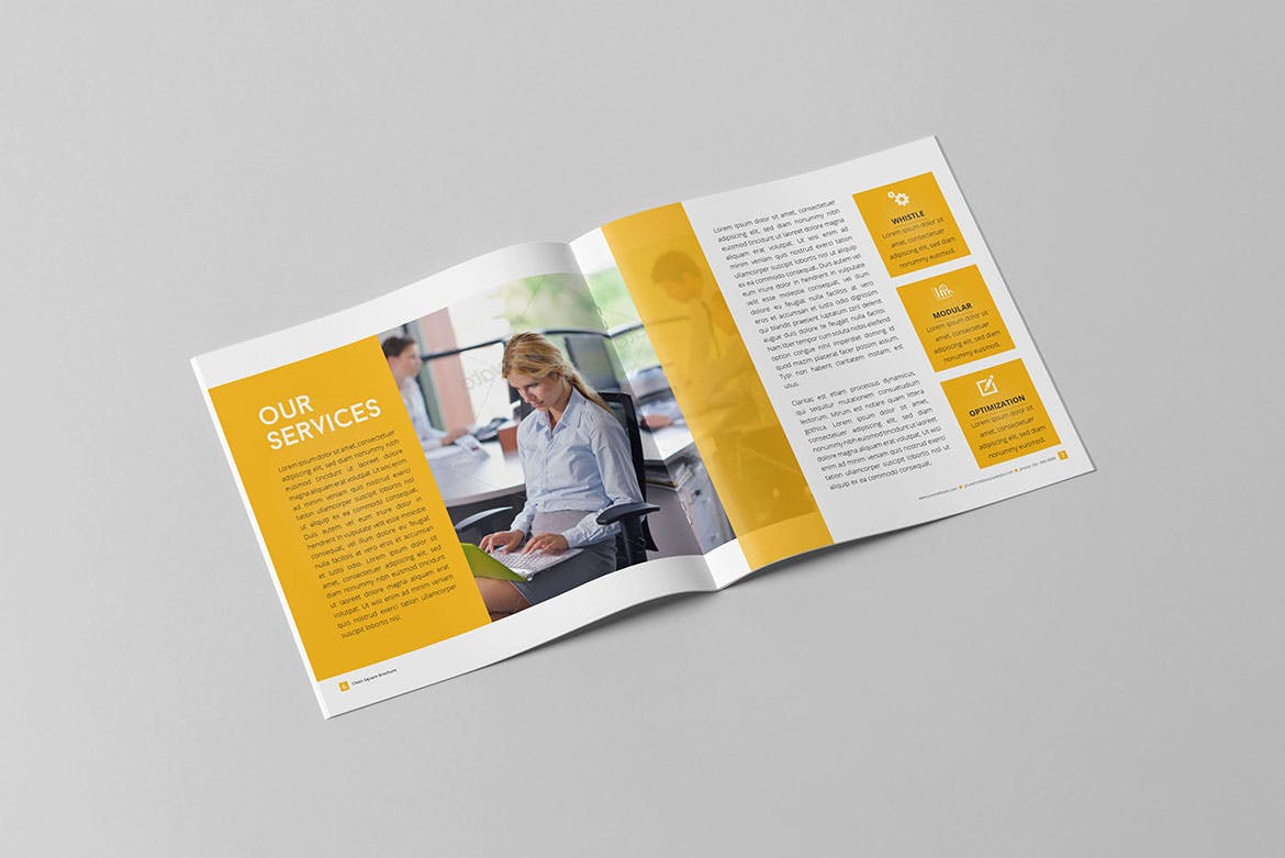 方形商务企业宣传画册设计模板 Square Business Brochure插图(3)