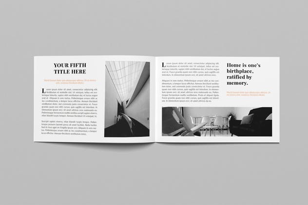 横向尺寸简约室内设计画册设计模板 Simplest Landscape Magazine插图(8)