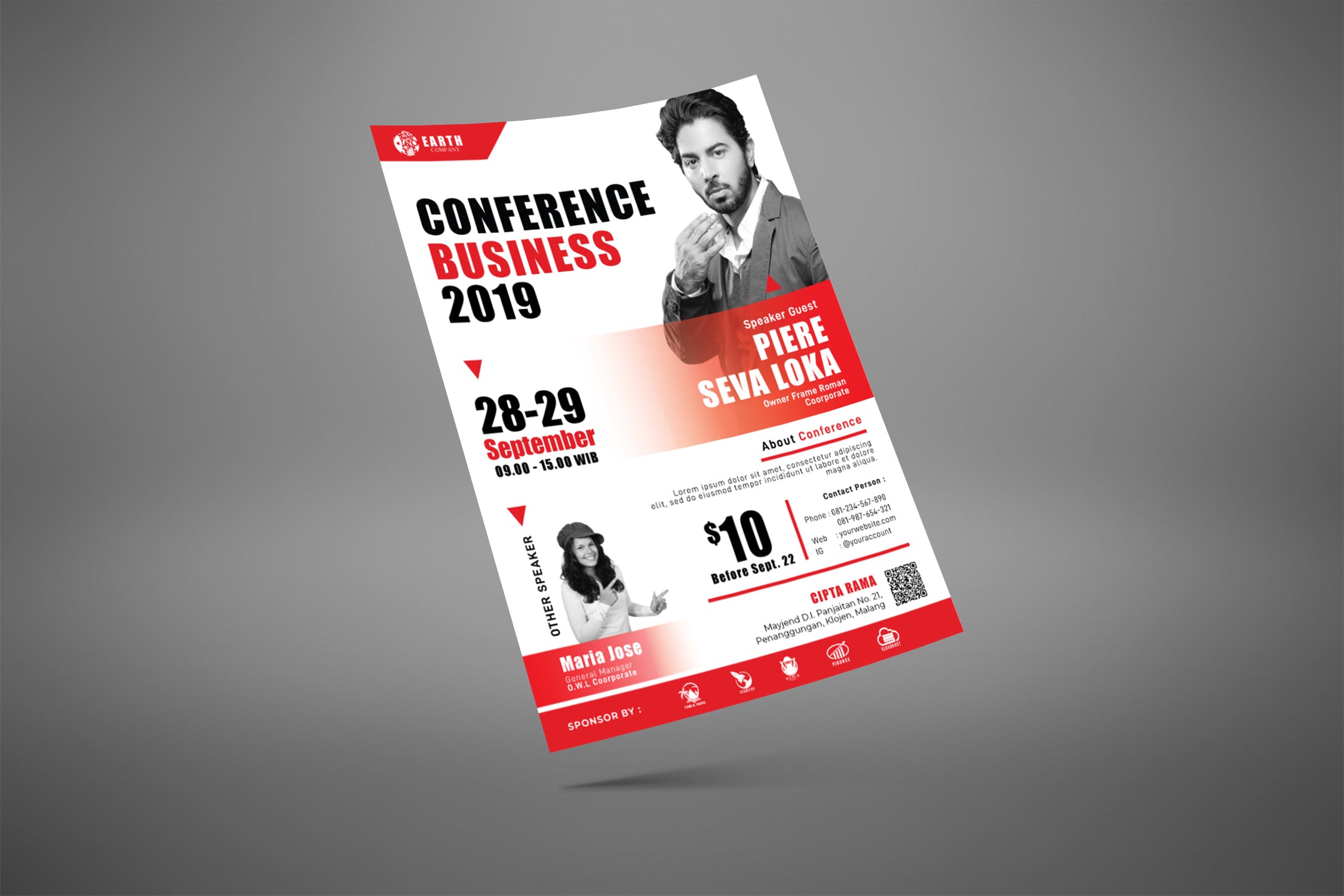 商务会议研讨会海报设计模板 Business Conference Seminar Poster插图(4)
