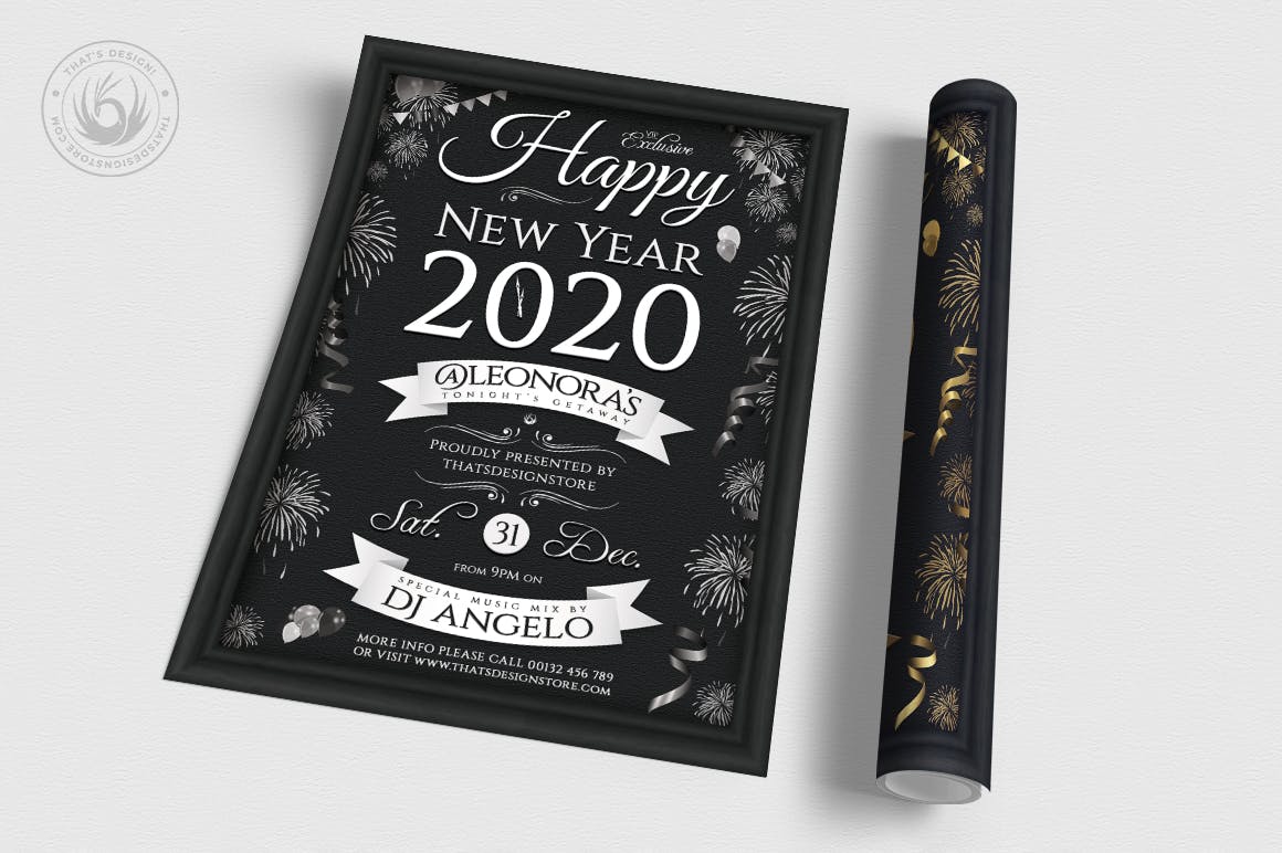 2020年新年倒计时活动海报传单设计模板v5 New Year Flyer Template V5插图(2)