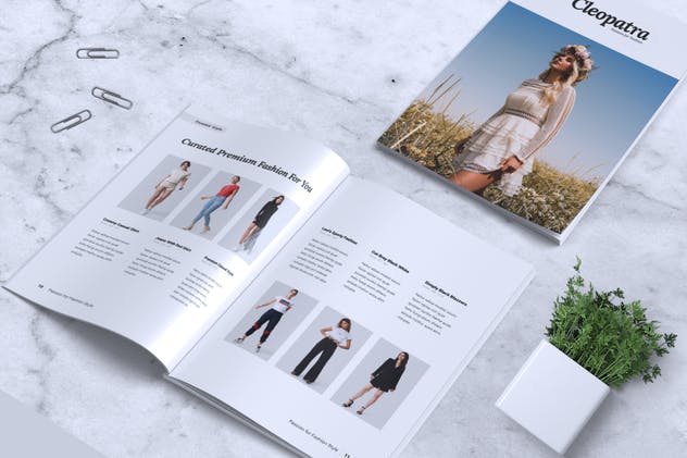 时尚服饰产品目录设计时尚杂志设计模板 CLEOPATRA Lookbook Magazine Fashion插图(6)
