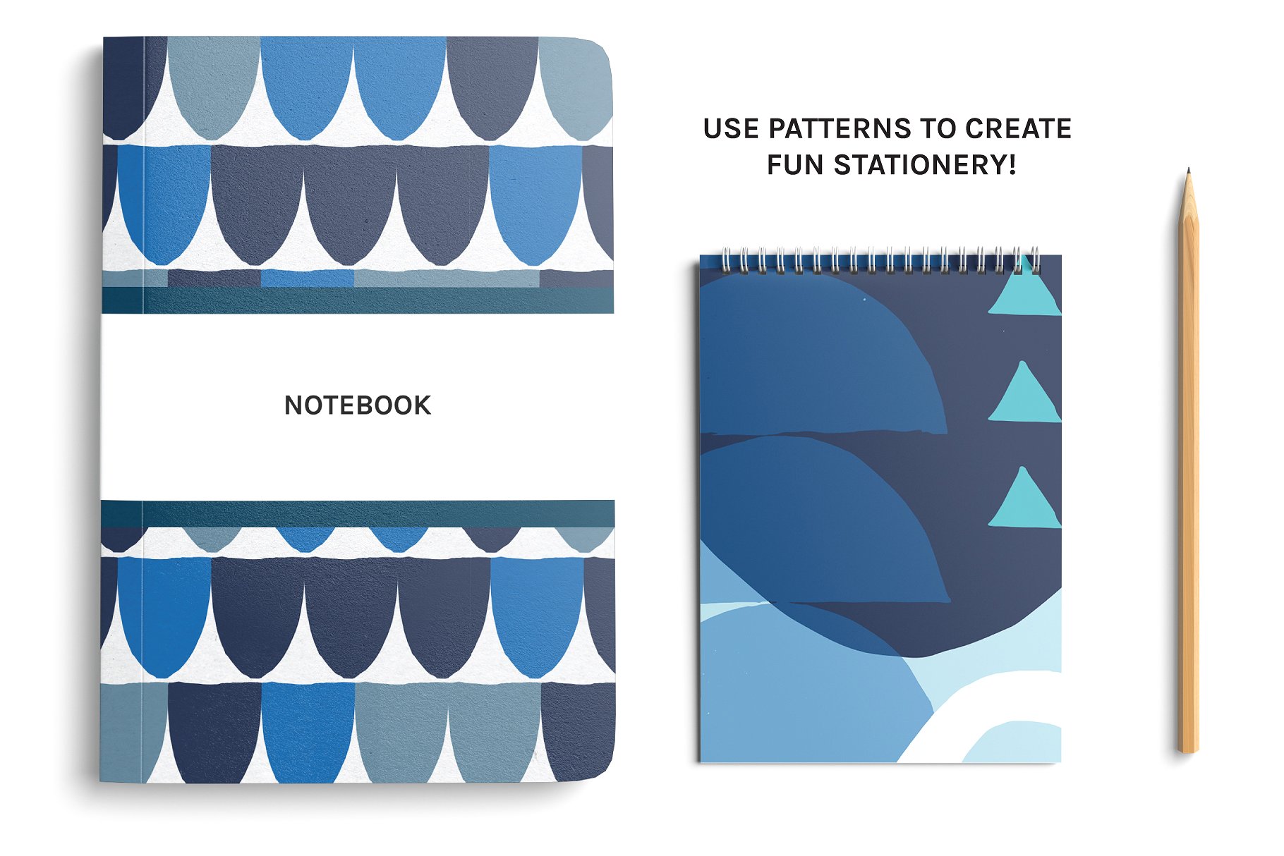抽象现代海滨蓝半圆设计图案 Modern Seaside | Designs + Patterns插图(1)