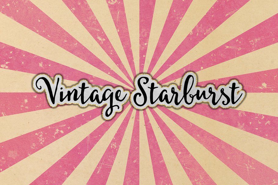 复古纸张上的光芒四射的亮光图案纹理 Starburst Patterns on Vintage Paper插图(2)