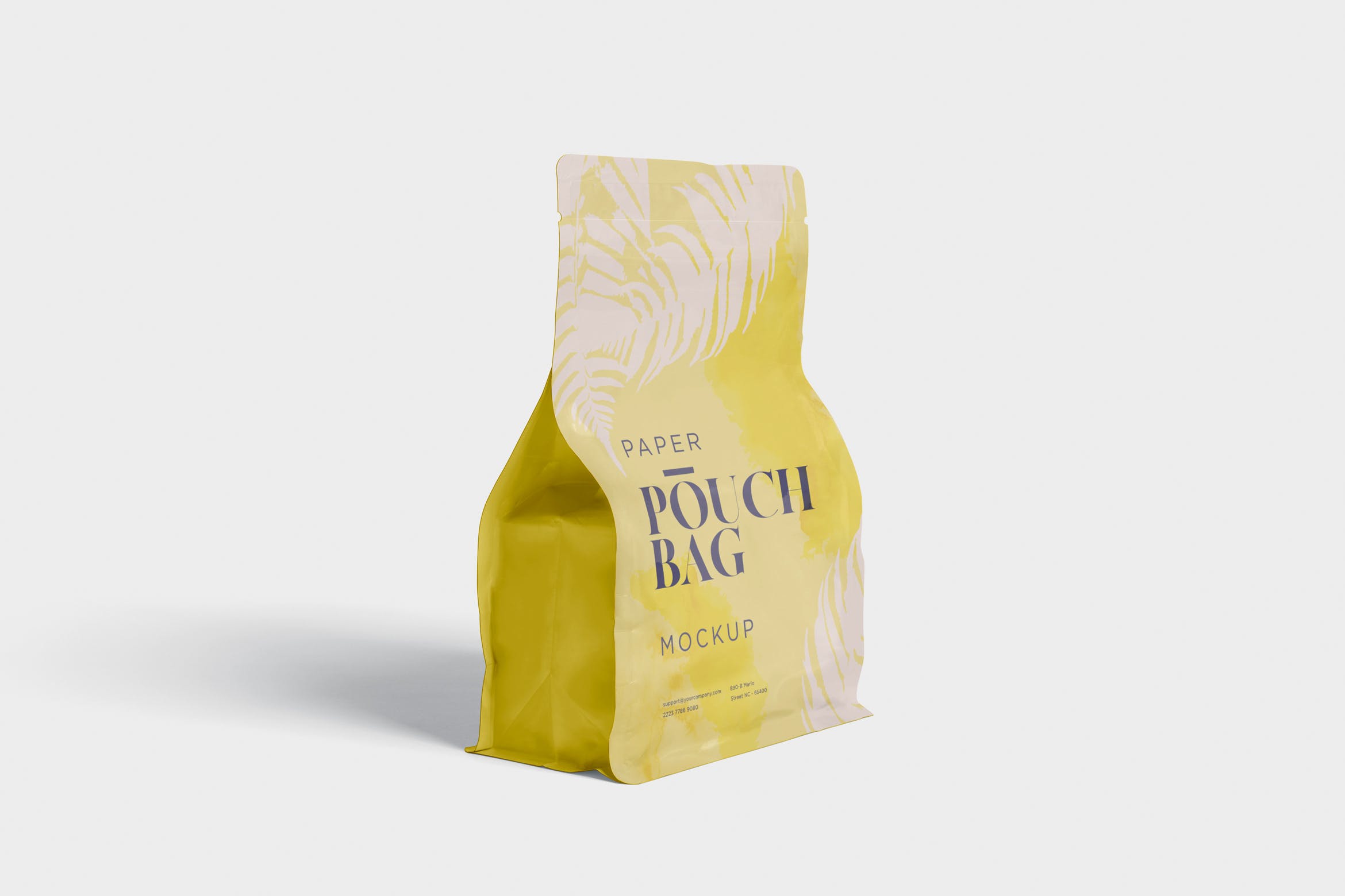 零食包装纸袋/塑料袋设计效果图样机 Paper Pouch Bag Mockup插图