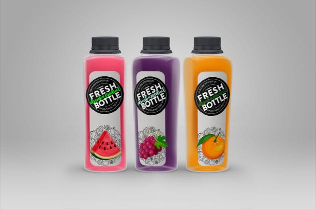 果汁瓶包装外观设计样机模板 Juice Bottle Set Packaging MockUp插图(8)
