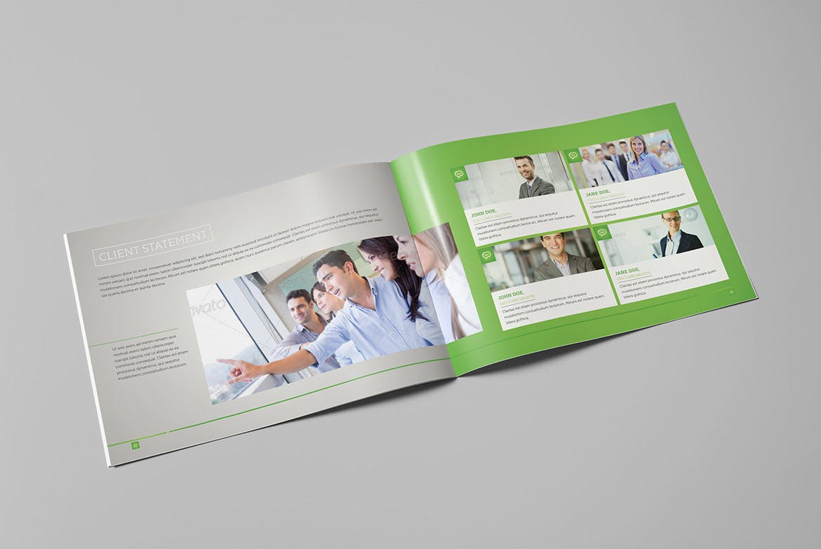 横版公司/企业画册设计设计模板 LIght Business Landscape Brochure插图(12)