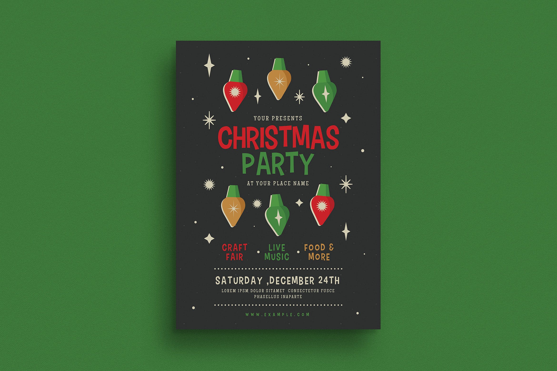 圣诞节活动海报传单设计模板 Christmas Event Flyer插图