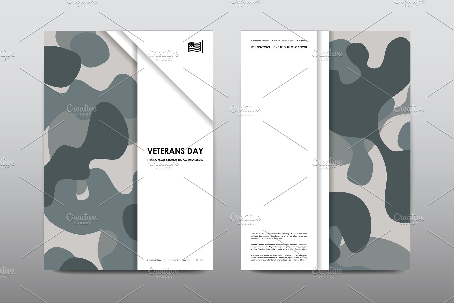 40+老兵节军人宣传小册模板 Veteran’s Day Brochures Bundle插图(8)