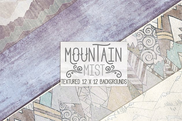 14款山脉山地主题背景纹理 Mountain Backgrounds, Textured Paper插图