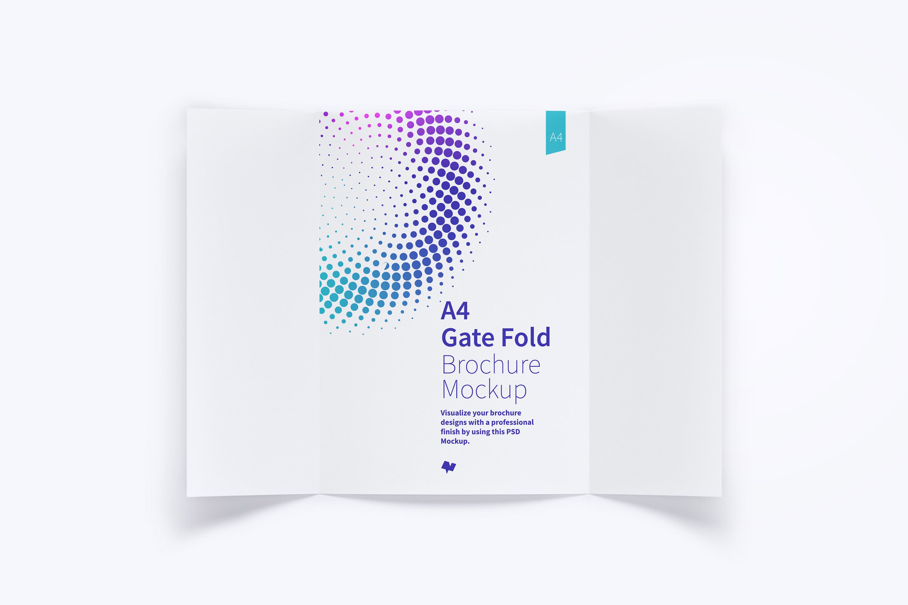 A4纸对开折页传单设计样机模板01 A4 Gate Fold Brochure Mockup 01插图