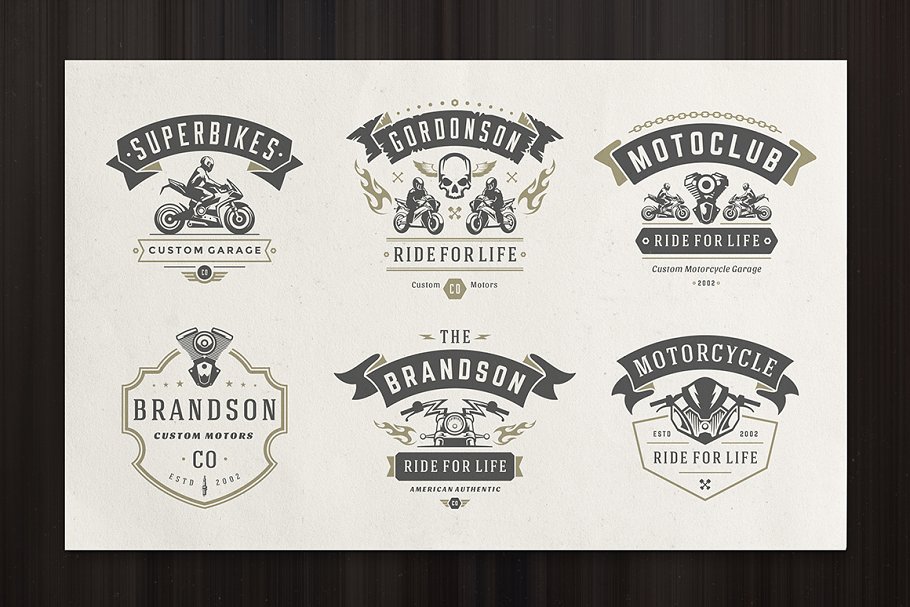 50款摩托车Logo标志和徽章模板 50 Motorcycles Logos and Badges插图(1)