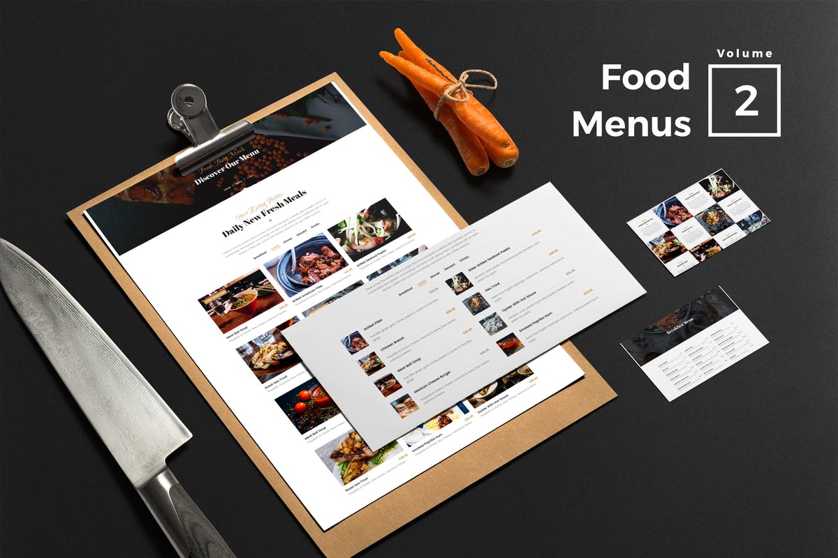 在线点餐系统网站设计素材Vol.2 Food Menus for Web Vol 02插图