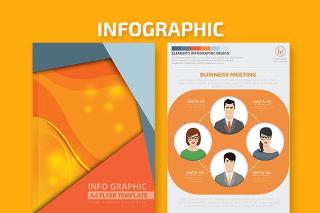 商业策划/业务数据信息图表元素设计模板 Business Infographics A4 Template Design插图(2)