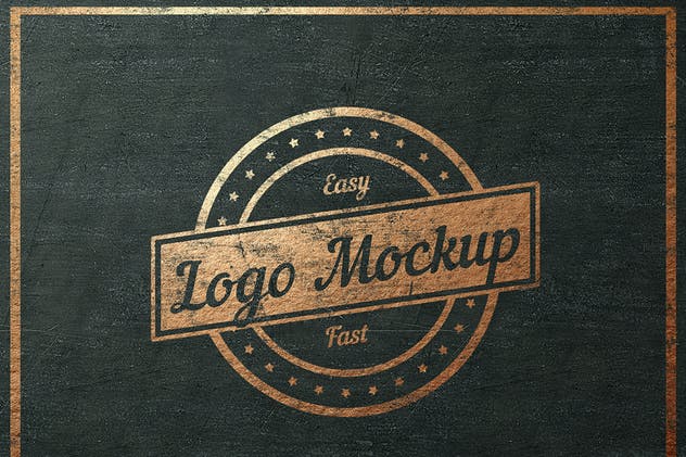 平面logo木板背景纹理样机 Logo Flat Mockup插图(2)