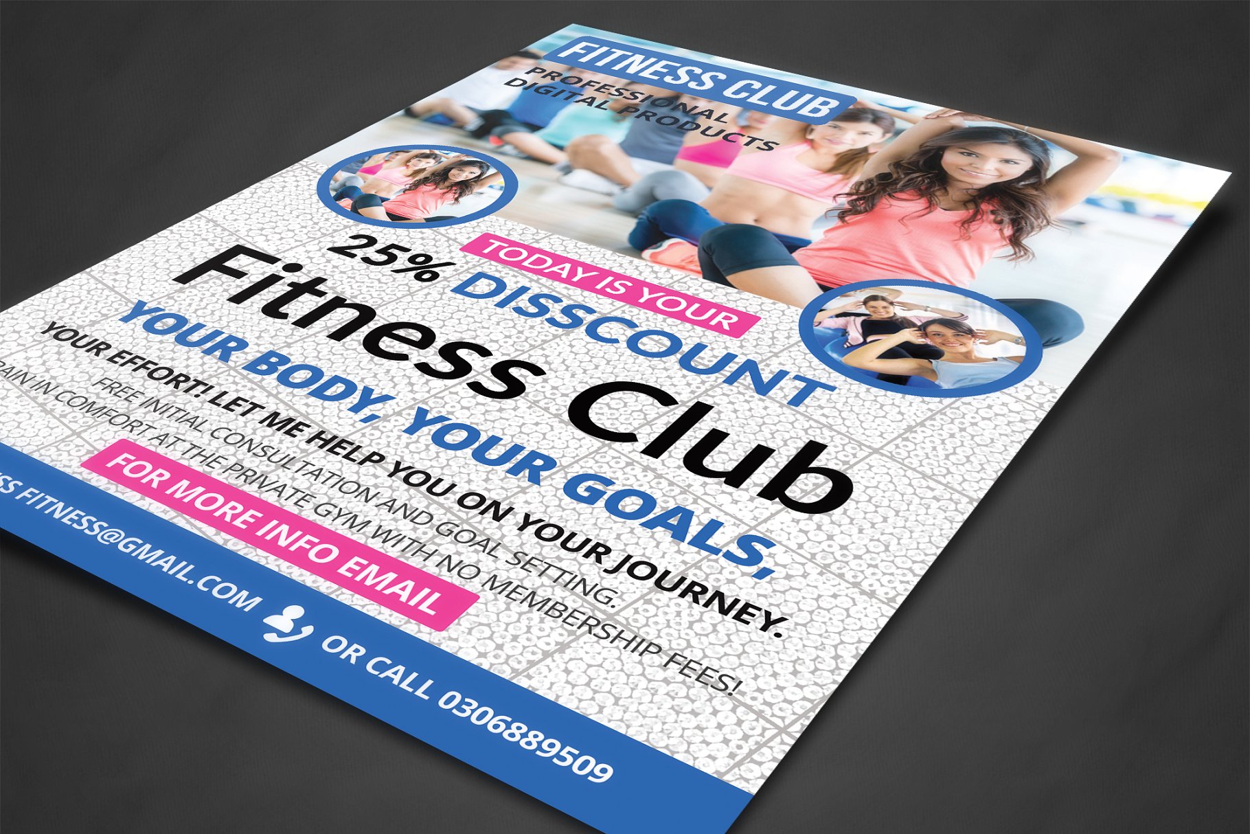 健身俱乐部海报宣传传单模板 Fitness Flyer插图(1)