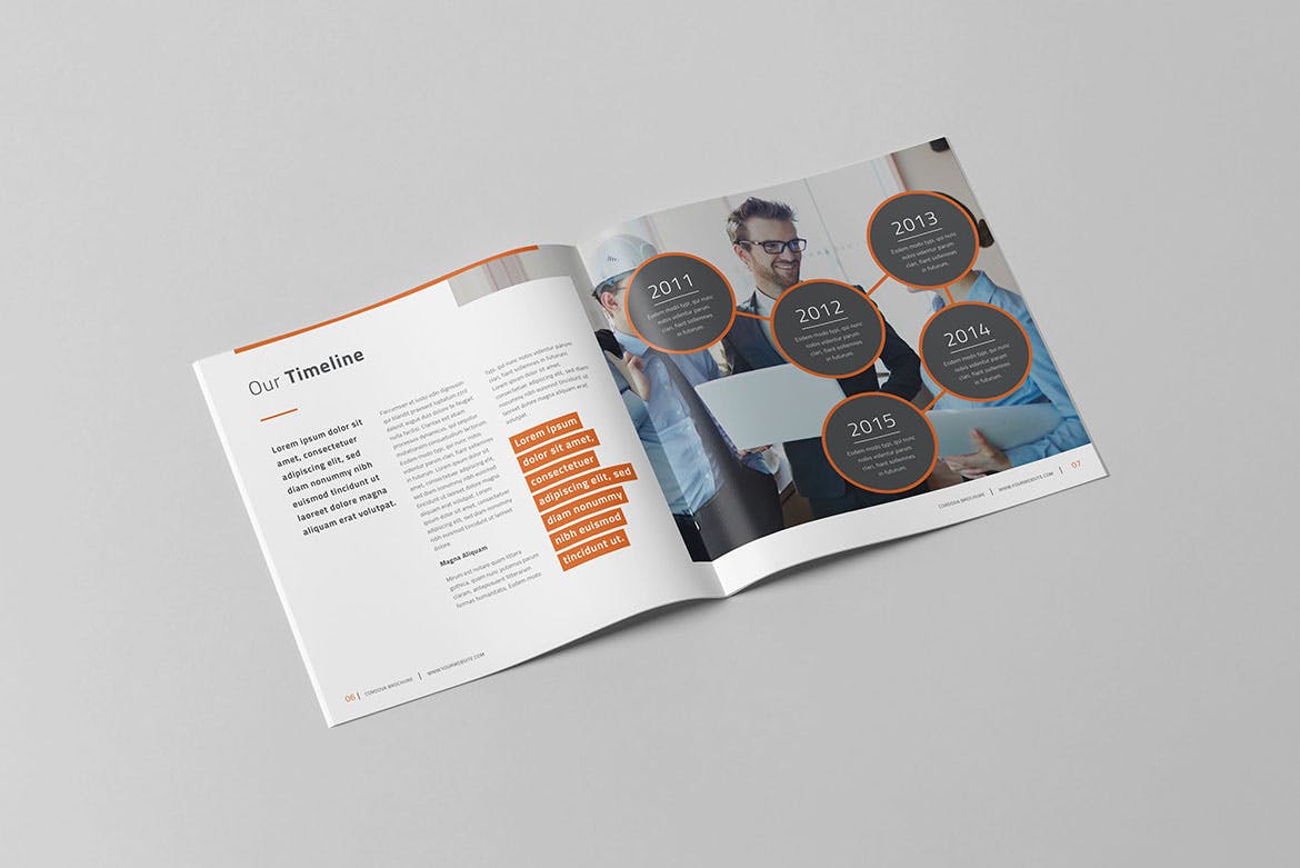 市场调研公司方形宣传画册设计模板 Valencia Brochure – Square插图(3)