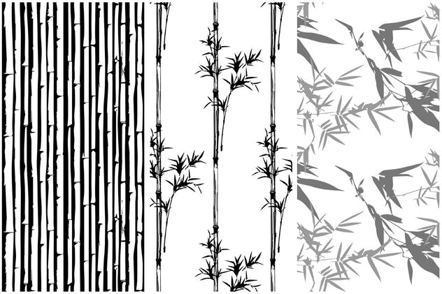 中国水墨风竹子无缝矢量图案 Bamboo Seamless Vector Patterns插图(5)