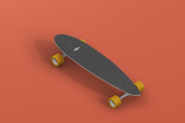 长滑板手绘图案设计样机模板 Skateboard Longboard Mockup插图(7)