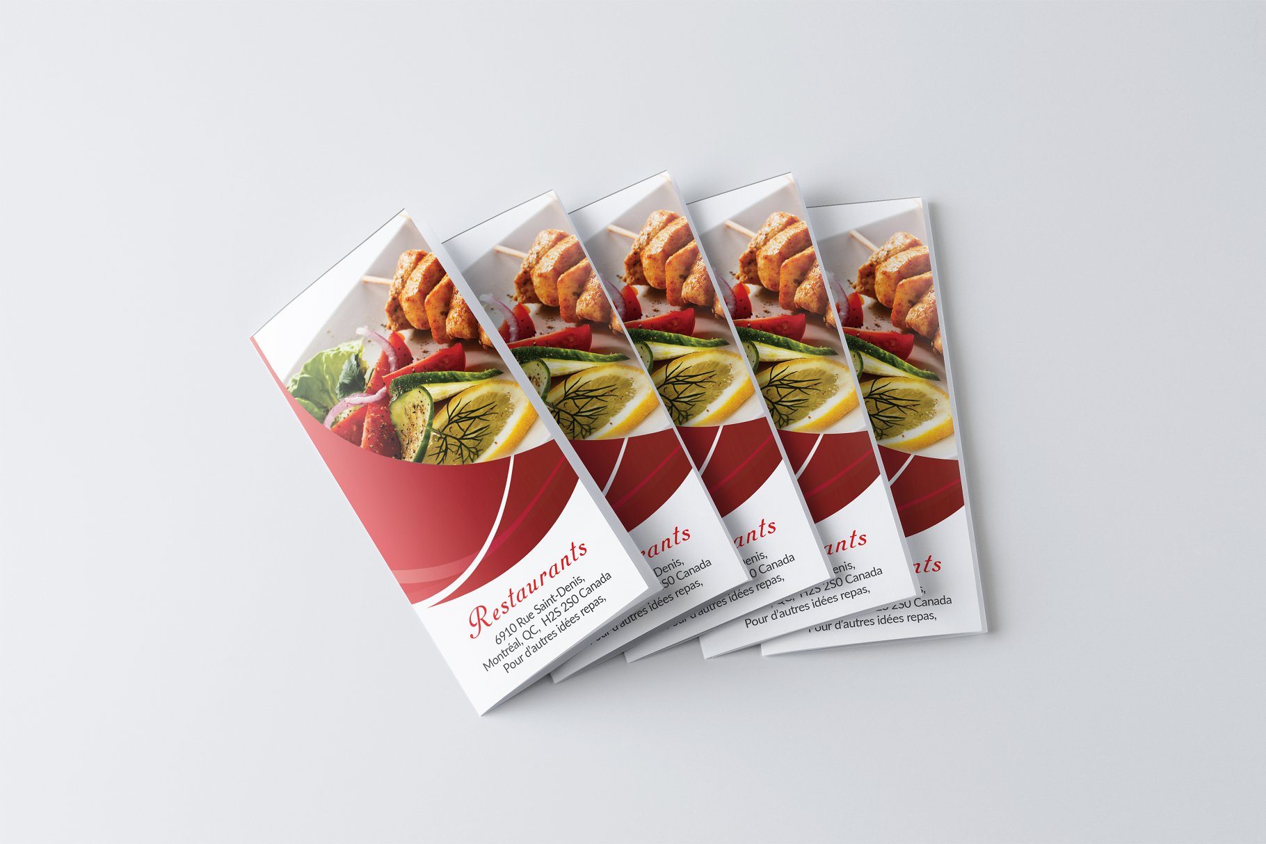 西式餐点西餐厅三折页菜单模板 Restaurant Menu Tri-fold Brochure插图(1)