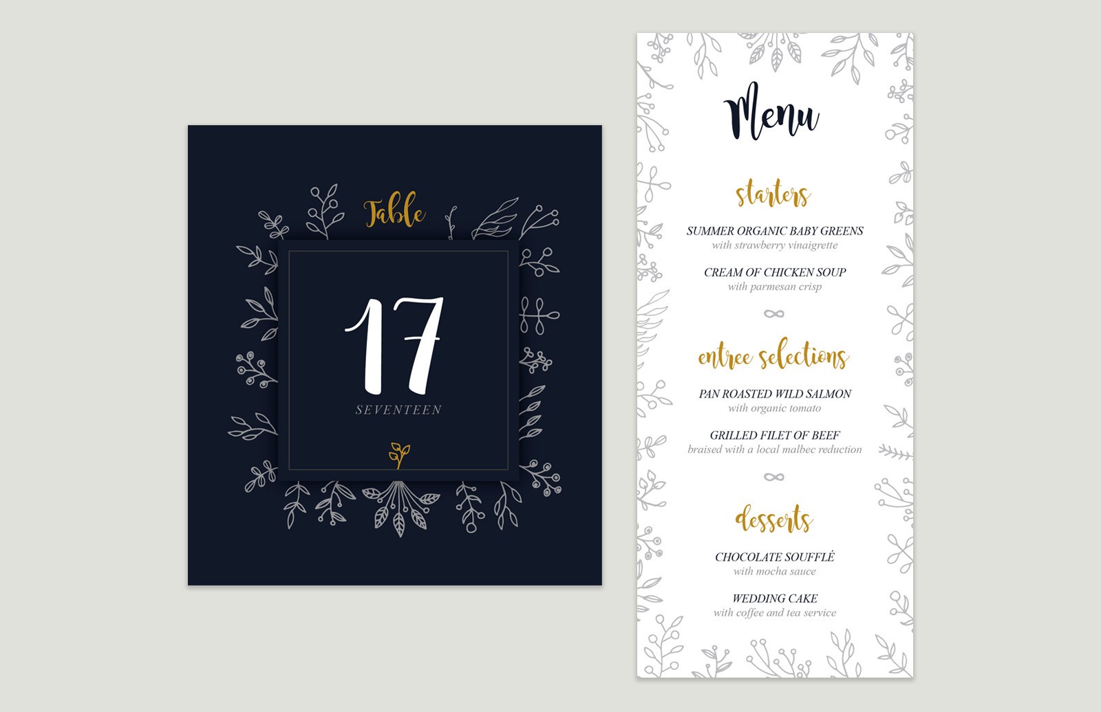 婚礼各类印刷物设计模板 Wedding Invitation Suite插图(3)