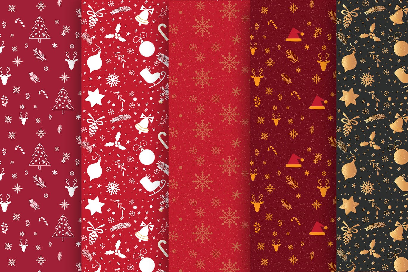 圣诞节元素手绘图案无缝背景素材包 Christmas Pattern Collection插图