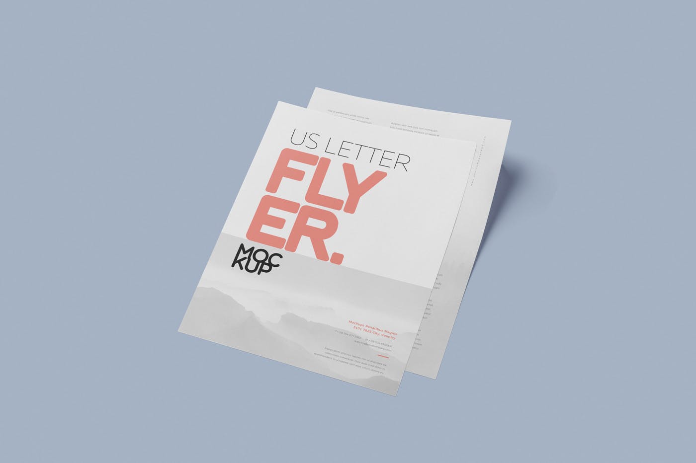 美国信纸设计规格企业传单设计效果图样机 US Letter Flyer Mock-Up插图(3)