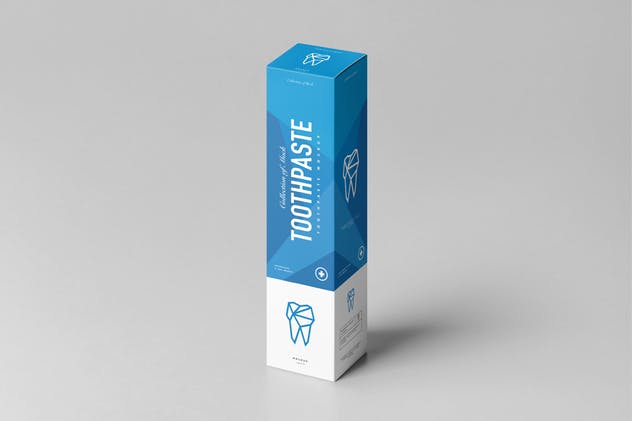 逼真的牙膏盒子包装设计样机 Toothpaste Mock-up插图(3)