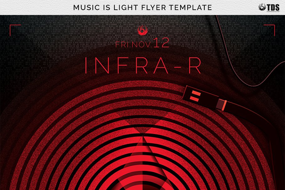 “音乐即光明”音乐派对传单模板 Music is Light Flyer PSD插图(10)