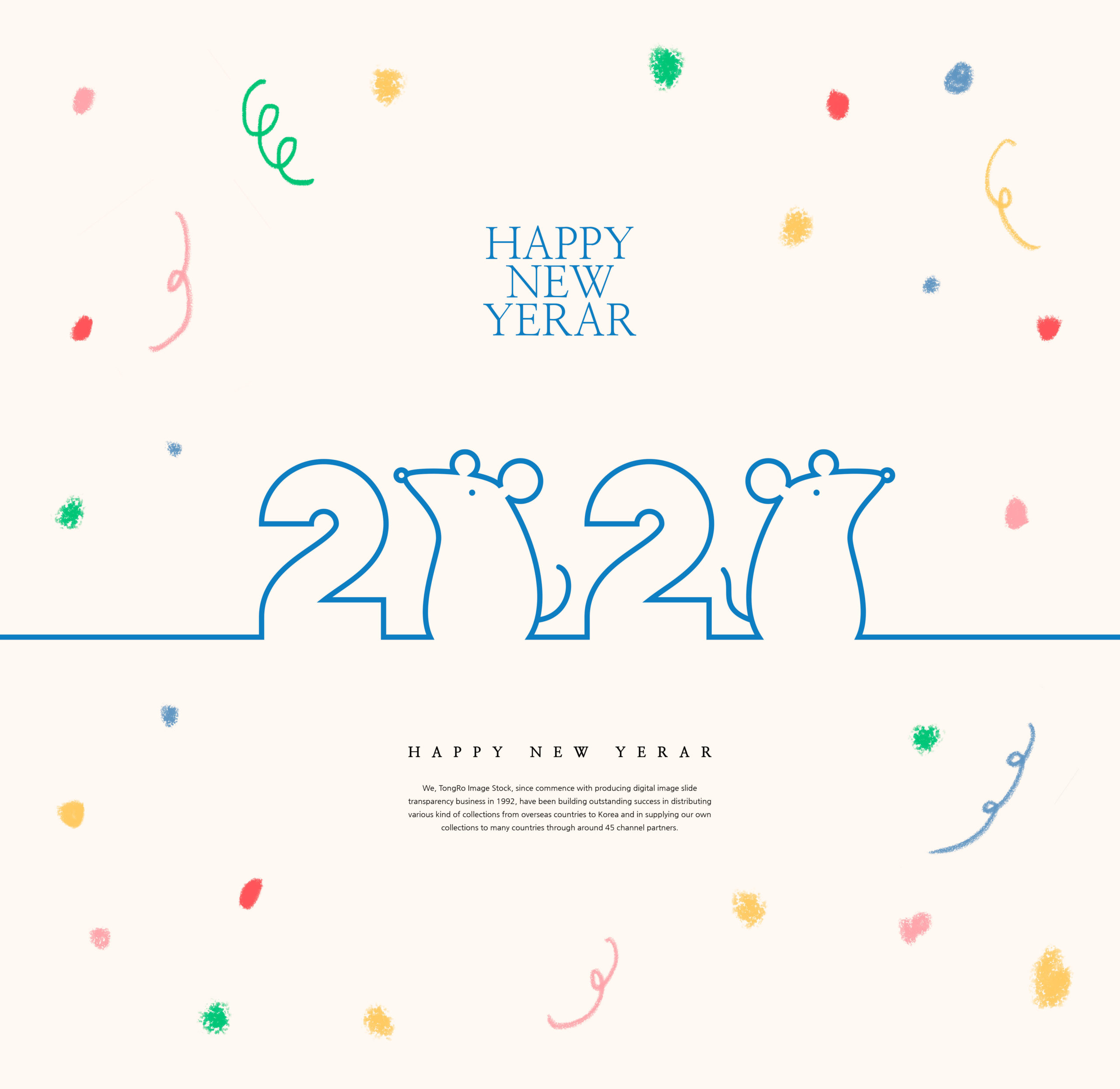 创意2020鼠年新年快乐主题海报模板套装[PSD]插图(1)
