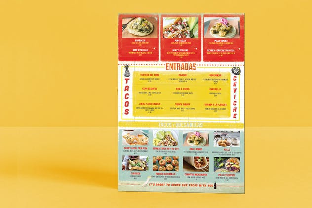 多彩热带风情餐厅菜单设计模板 Colorful Tropical Menu插图(2)