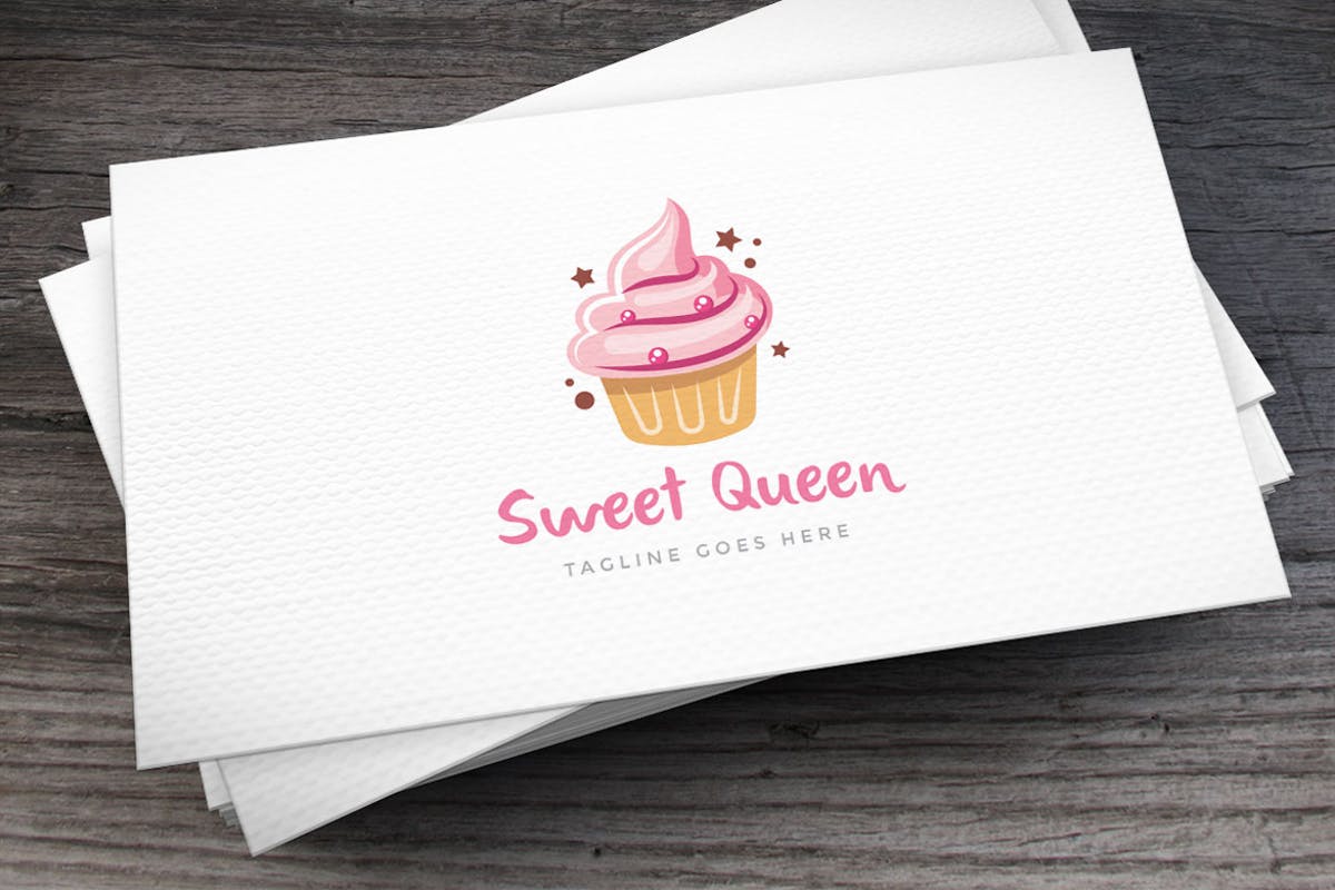 甜点雪糕品牌Logo模板 Sweet Queen Logo Template插图