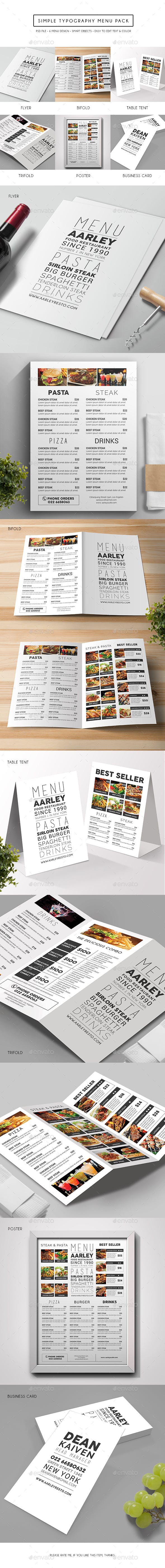 极简主义西餐厅菜单排版设计模板插图