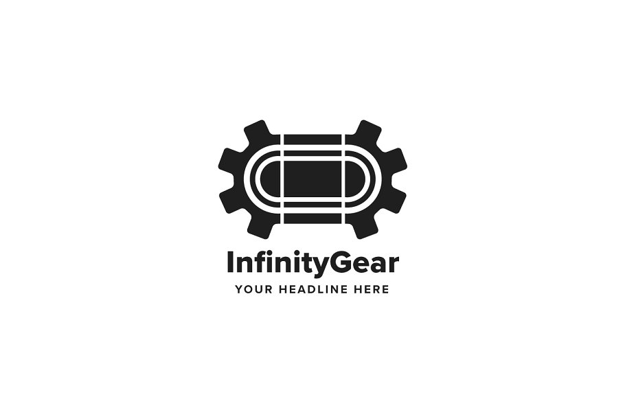 无限齿轮Logo标志模板 Infinity Gear Logo Template插图(2)