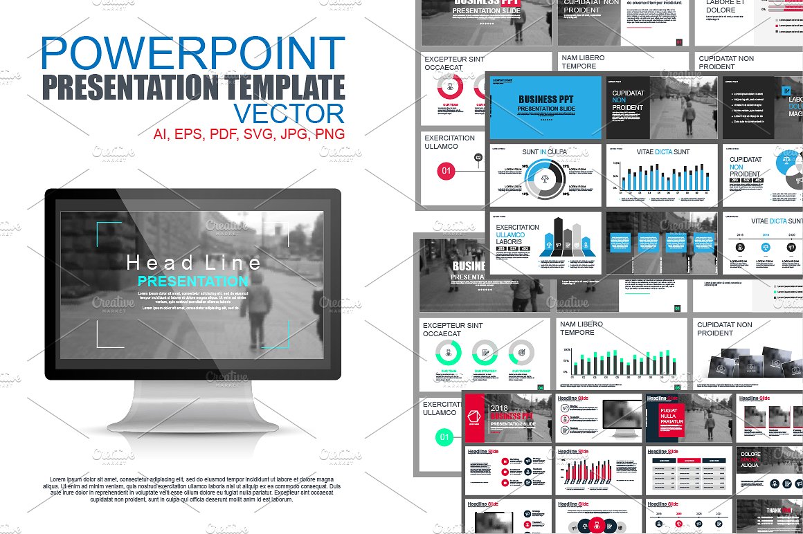 白色背景信息图形幻灯片模板合集 Powerpoint Presentation Templates插图